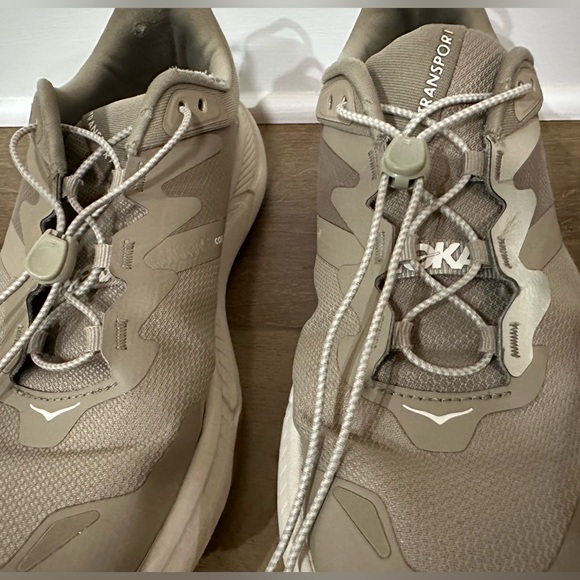 Hoka One One Transport Tan Trail Shoes Quick Toggle Lace, Cordura, Vibram Size 9 - Picture 10 of 16